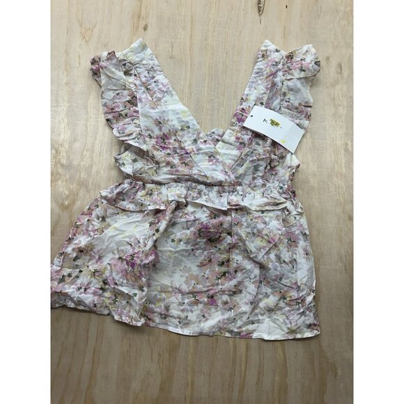 Munthe "Rose" open back ruffle floral top size 36 Needs Stitching Repair - Picture 1 of 4